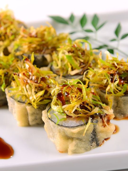 Fried Sushi Recipe Crunchy Tempura Shrimp Rolls Sarah Scoop EATS