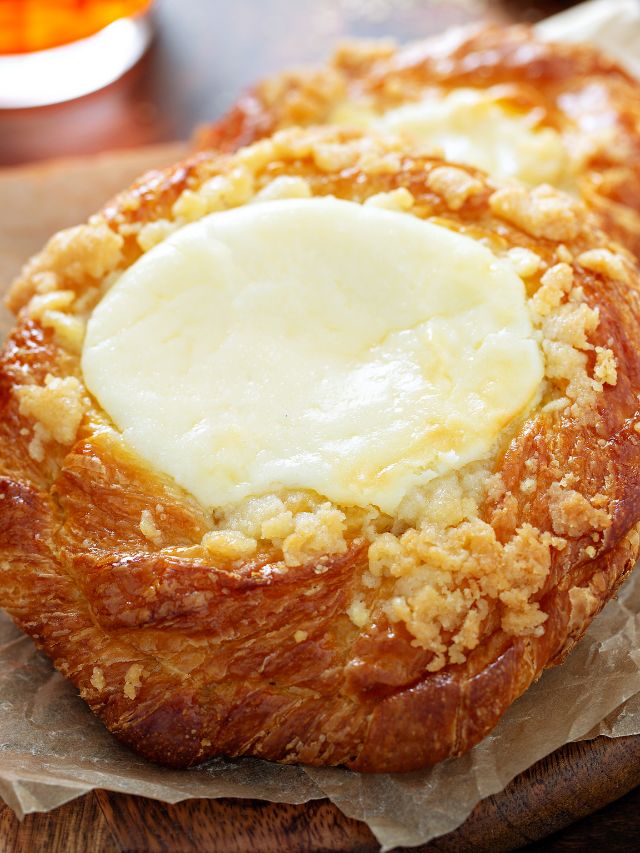 close up of a cheese danish