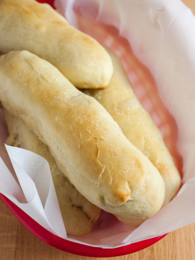 plain breadsticks in a basket