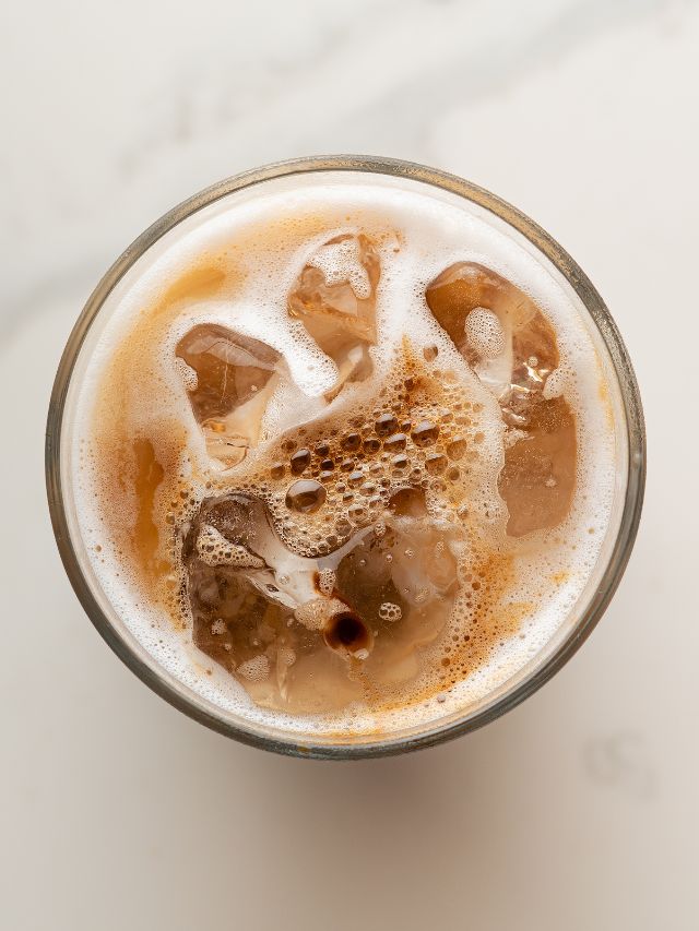 top view of iced coffee
