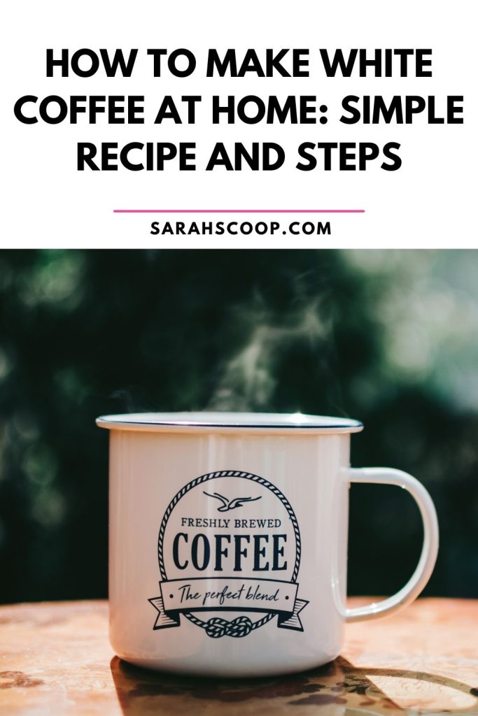 how to make white coffee at home Pinterest image
