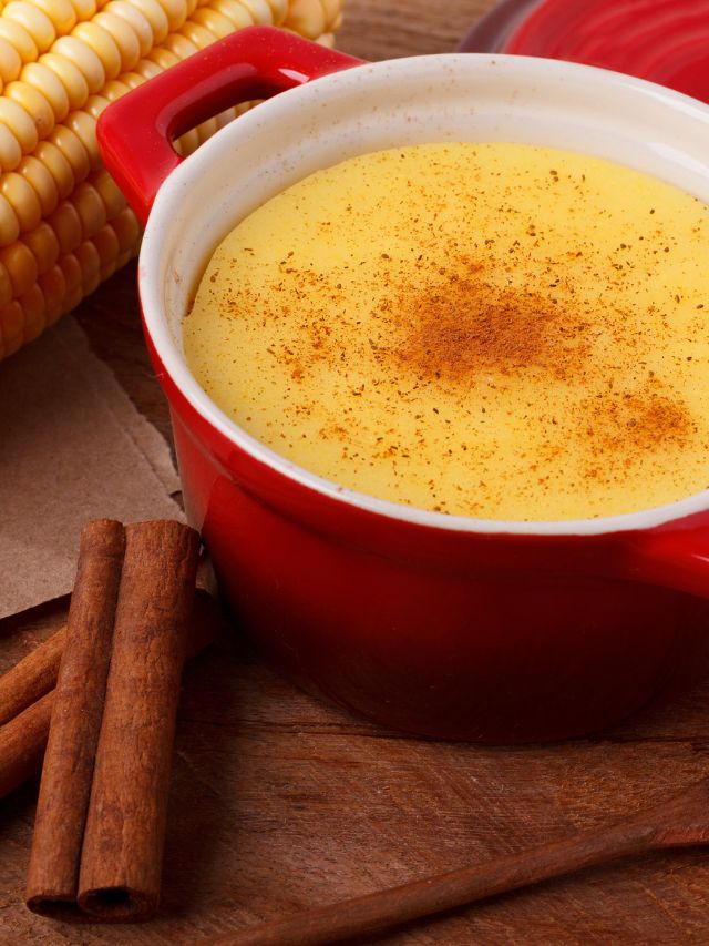 bowl filled with custard and cinnamon