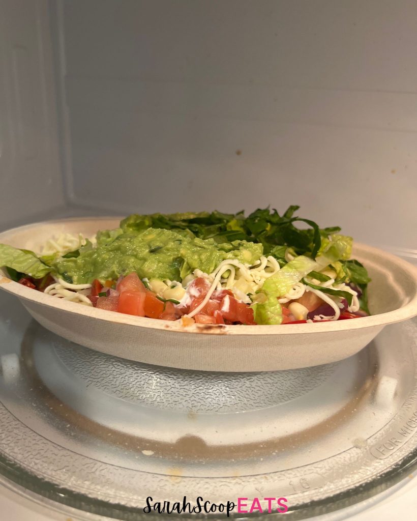 chipotle bowl in microwave