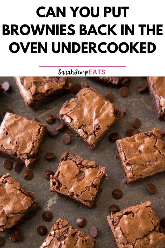 can you put brownies back in the oven Pinterest image