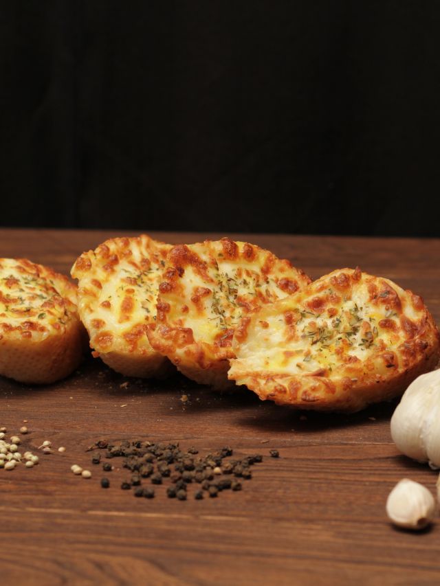 crispy texas toast bread on wooden table