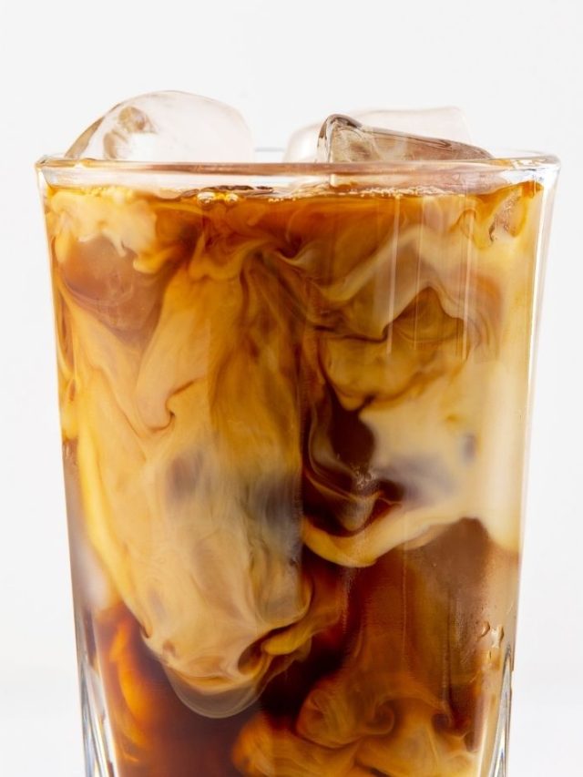 pin of up close iced coffee drink