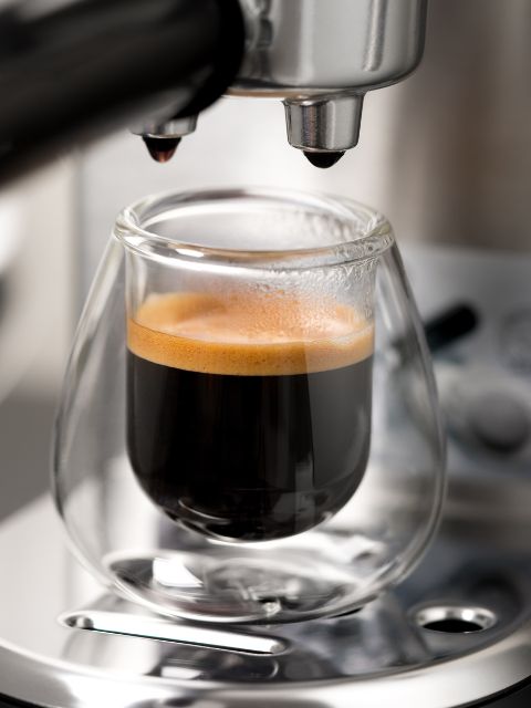 shot of espresso under machine