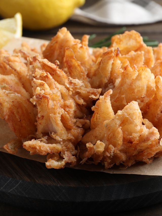 close up view of crispy blooming onion