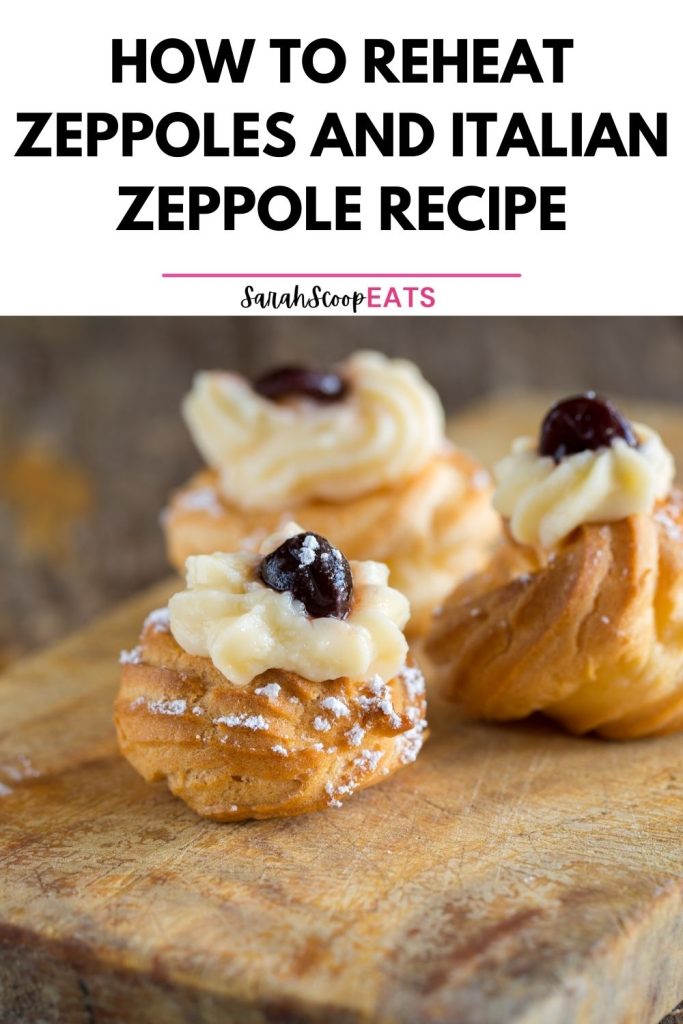 how to reheat zeppoles Pinterest image