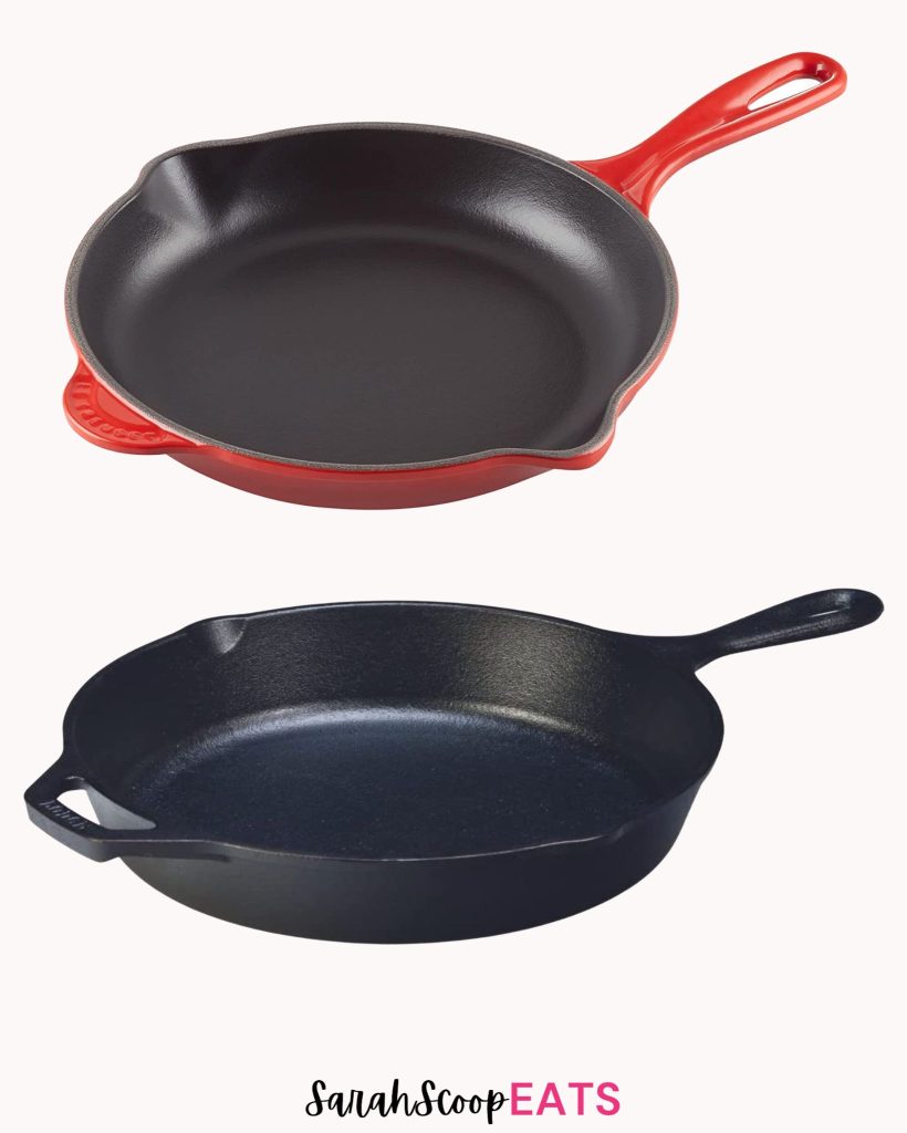 le creuset and lodge skillet