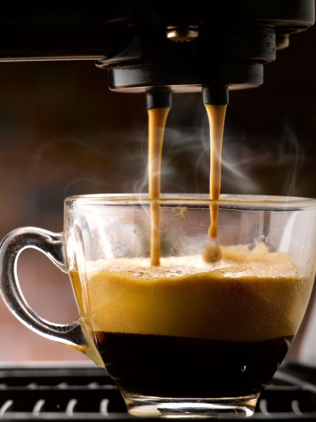 brewing a shot of espresso