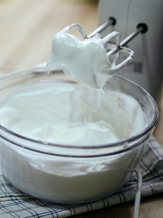 making whipped cream with mixer