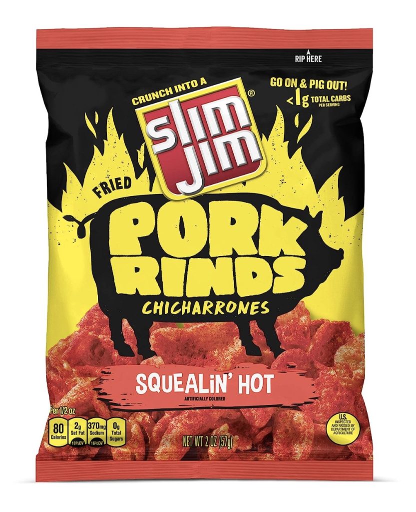 Pork Rinds Squealin' Hot Fried Snacks