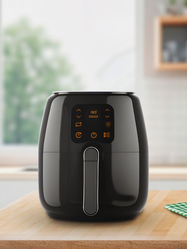 black air fryer at home