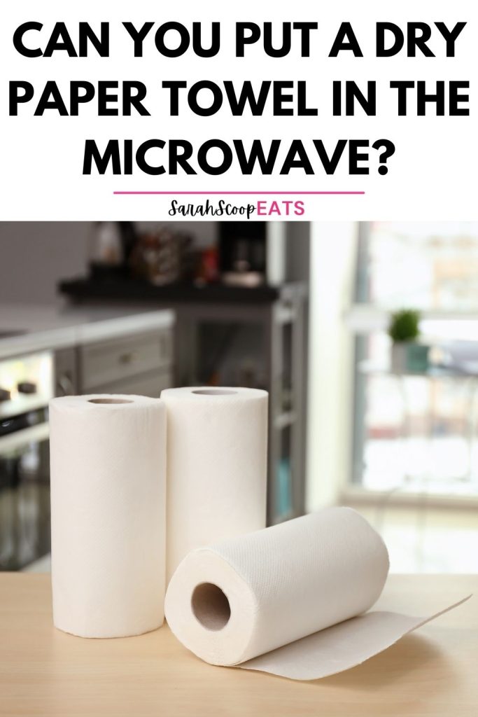 can you put a dry paper towel in the microwave Pinterest image