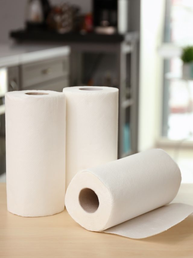 paper towels and rolls in kitchen