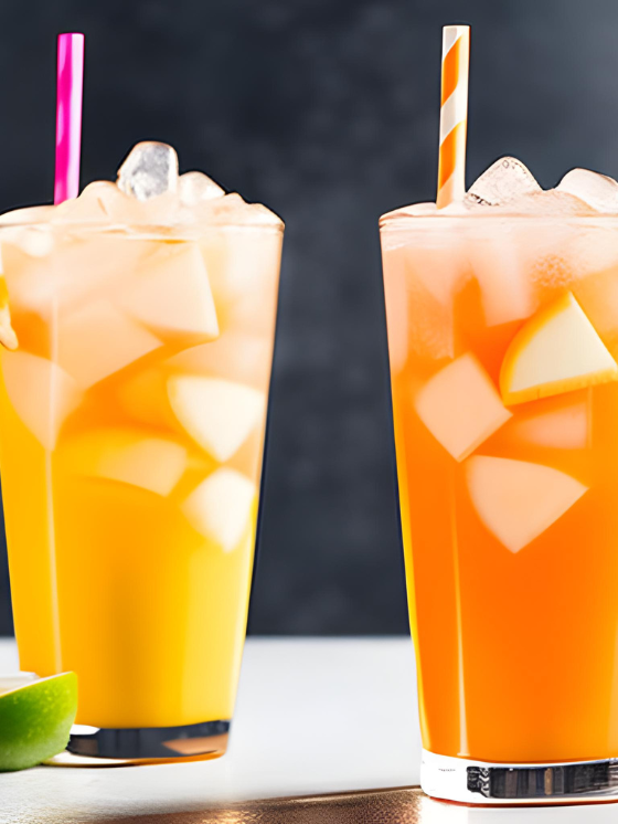 two glasses of fruit refreshers