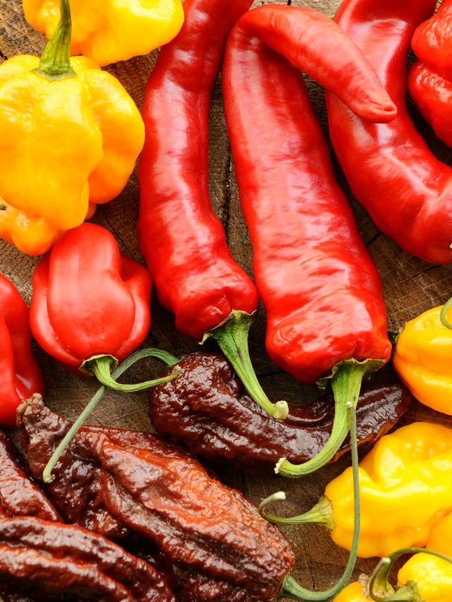 red and yellow peppers