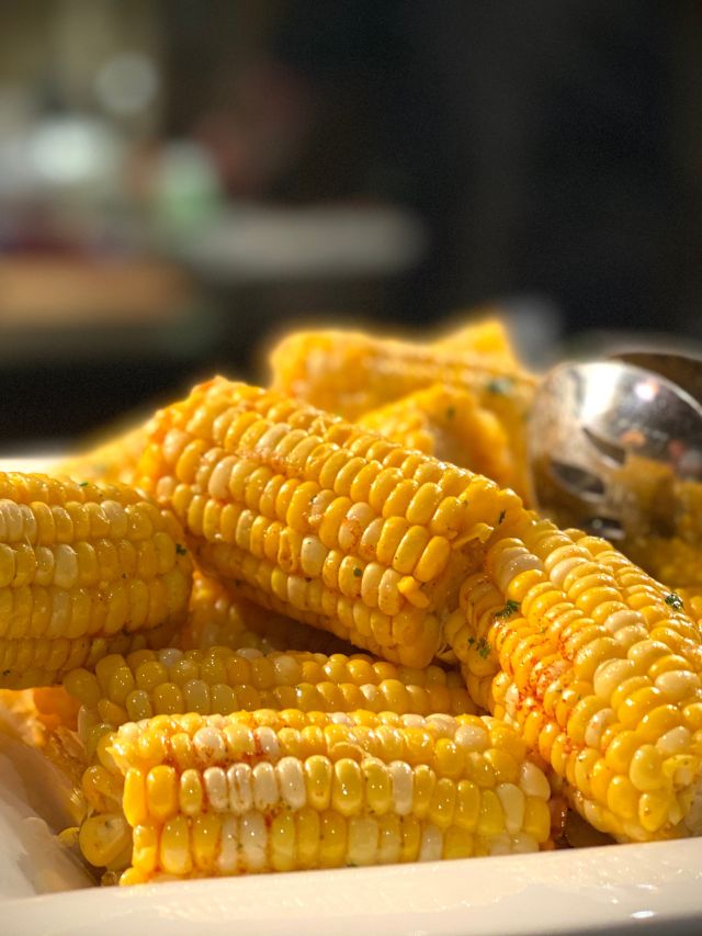 plain corn on the cob on a plate