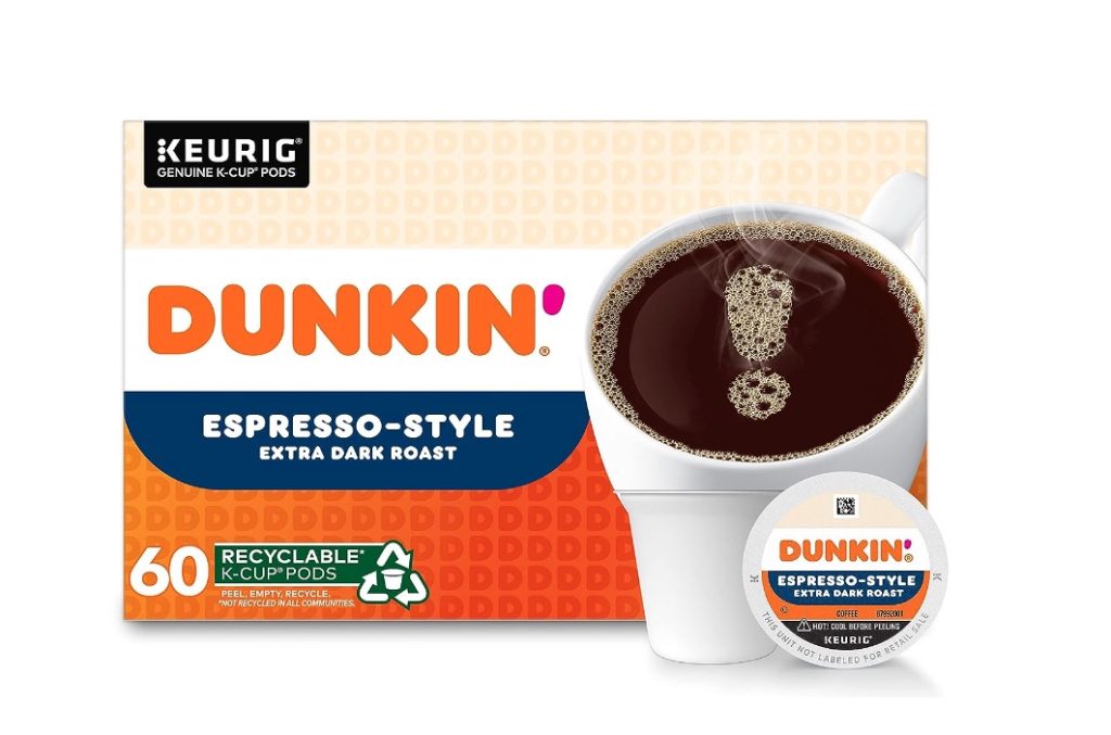Keurig dunkin' espresso-style k-cups.