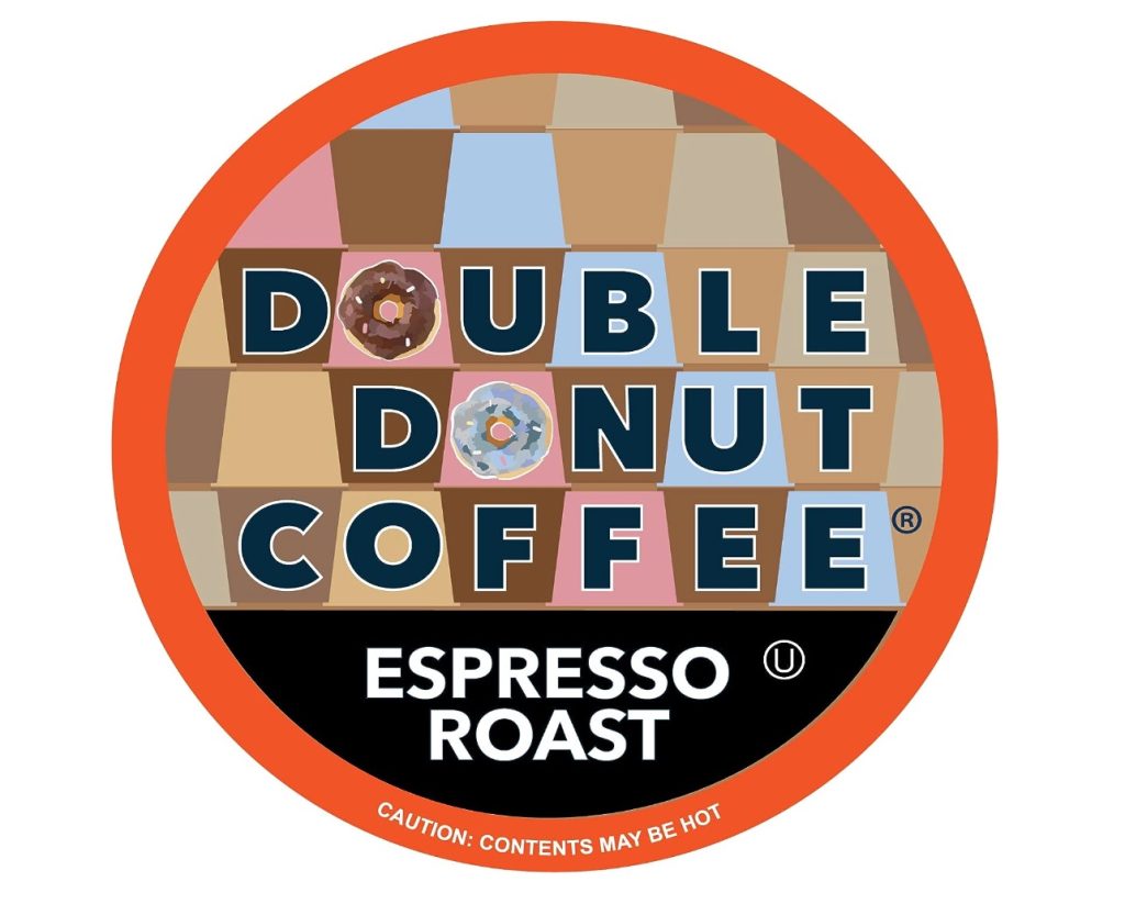 Double donut coffee espresso roast k-cups.