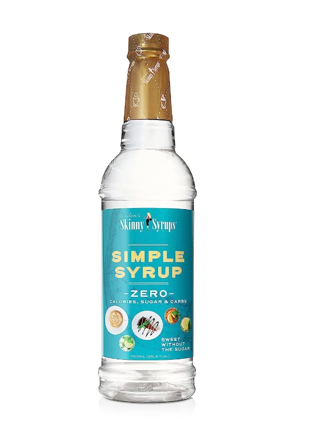 A bottle of simple sugar on a white background.