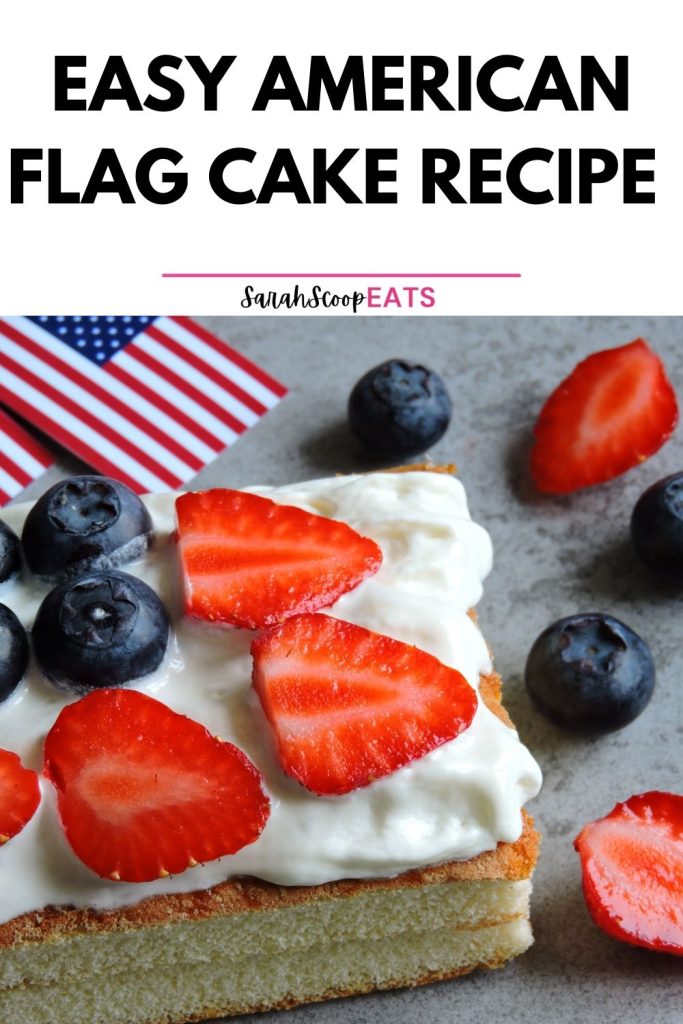 easy american flag cake recipe Pinterest image