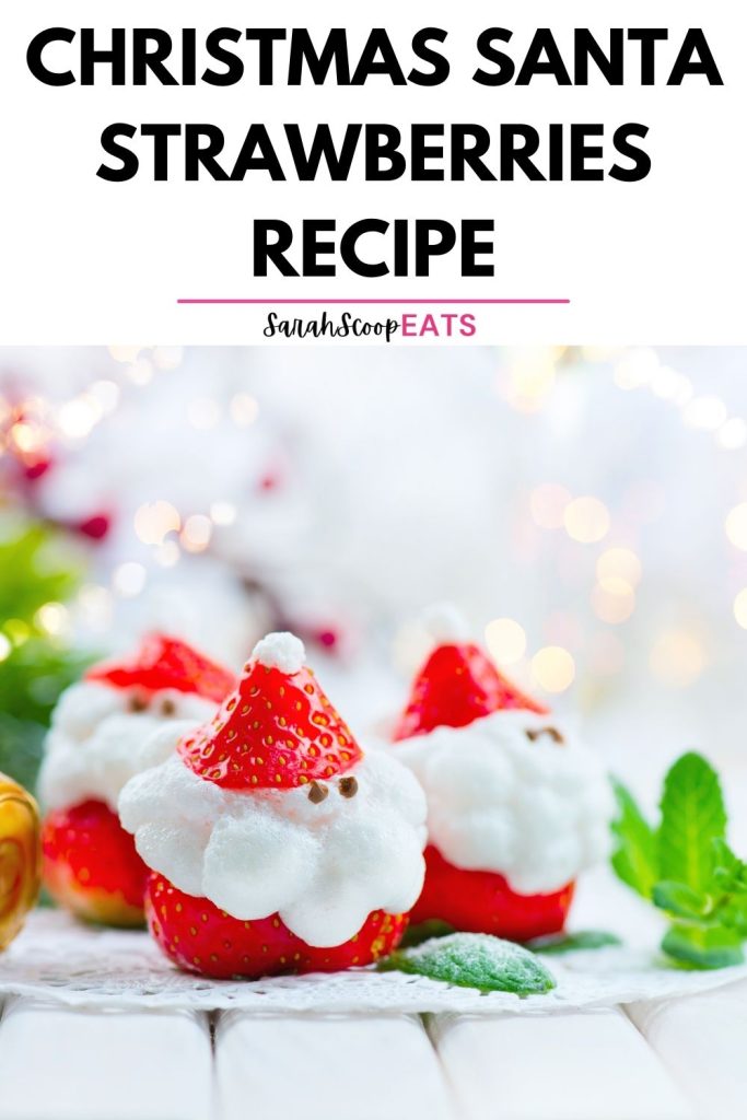 christmas santa strawberries recipe Pinterest image