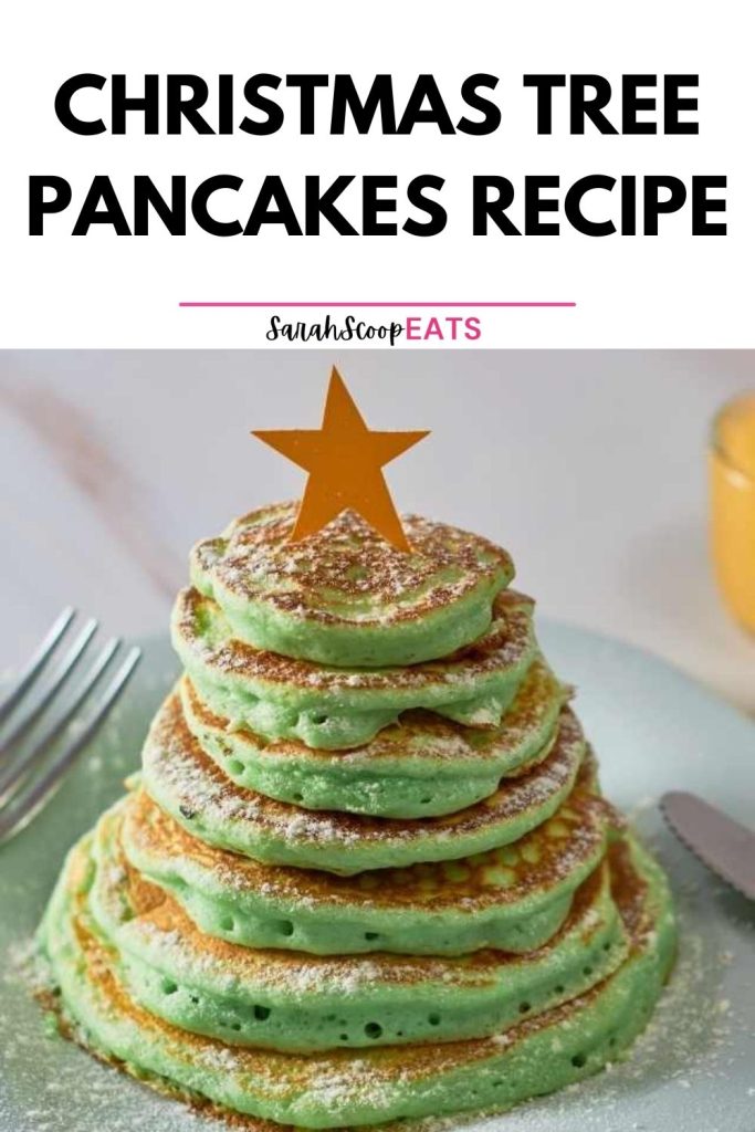 christmas tree pancakes recipe Pinterest image