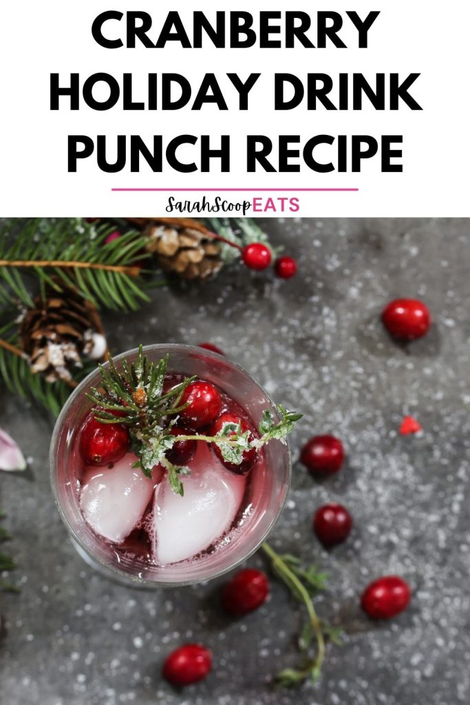 cranberry holiday drink punch recipe Pinterest image