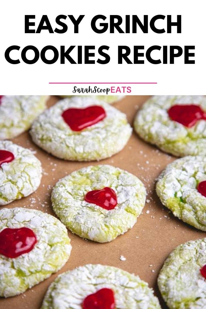 easy grinch cookies recipe Pinterest image