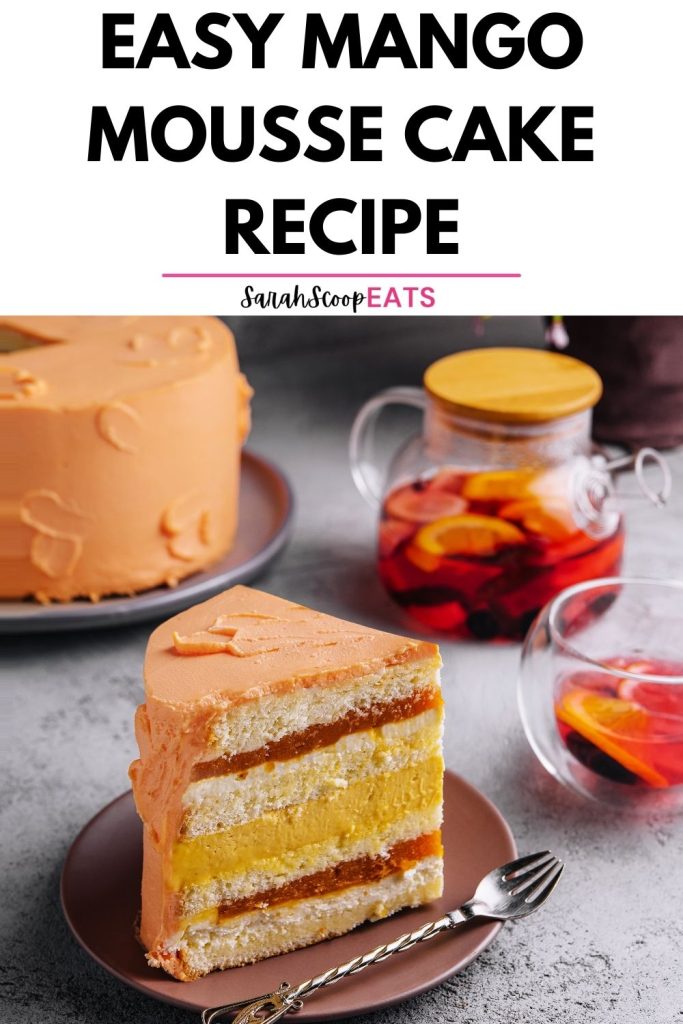 mango mousse cake recipe Pinterest image