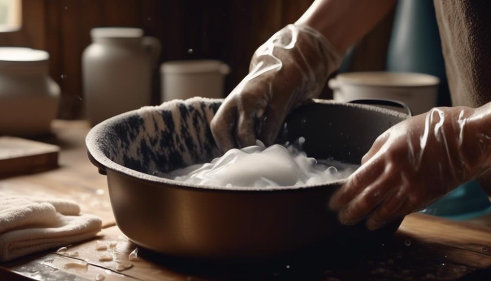 hand cleaning dutch ovens