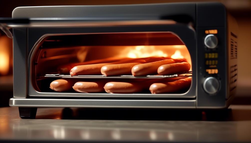 oven baked hot dogs timing