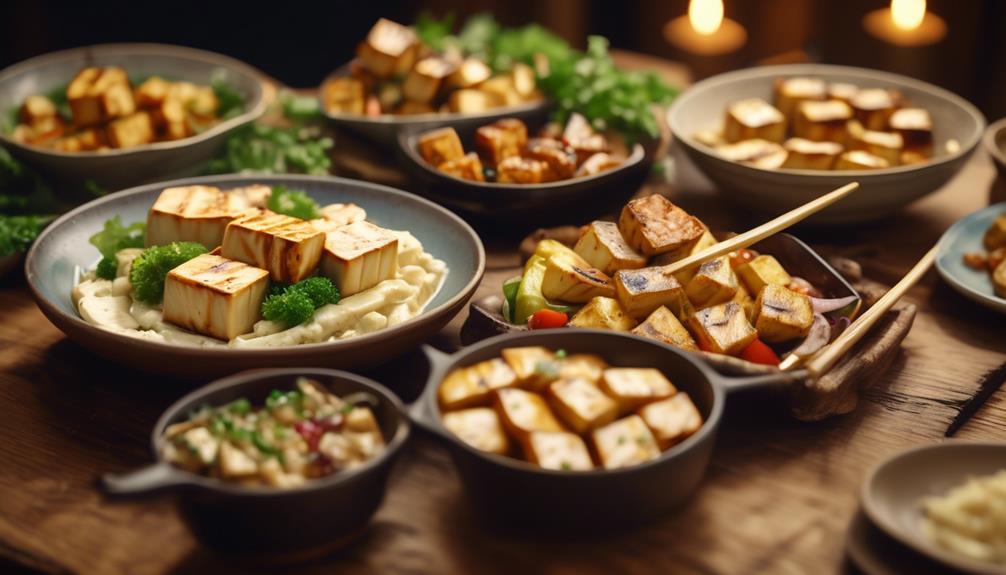 variety of delicious tofu